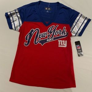 New York Giants football metallic t-shirt
